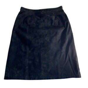 Black Suede Skirt straight pencil